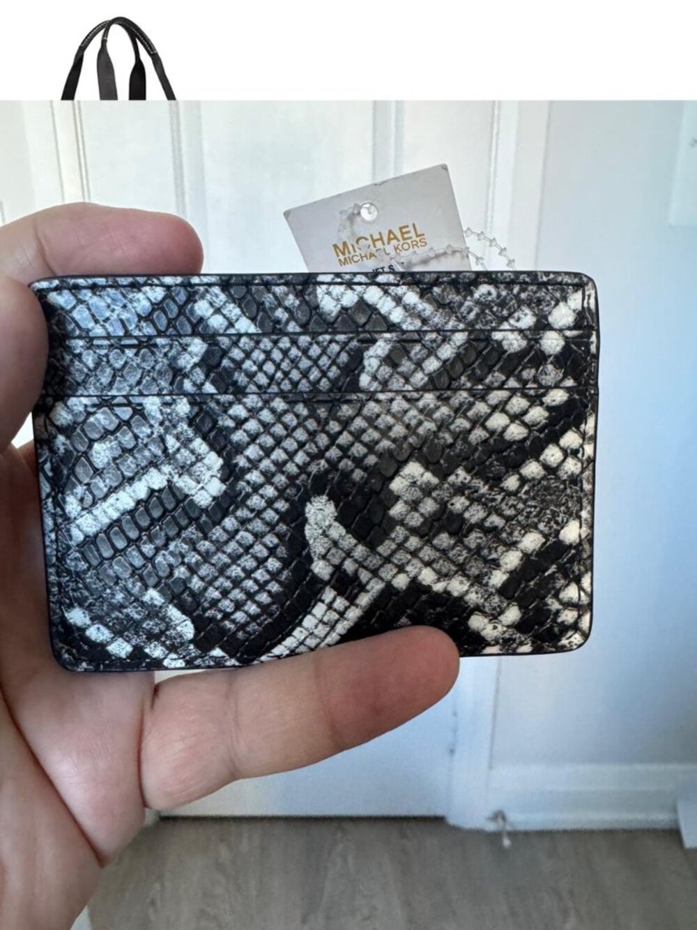 Jet Set Small Snake Embossed Card Case - Picture 4 of 5